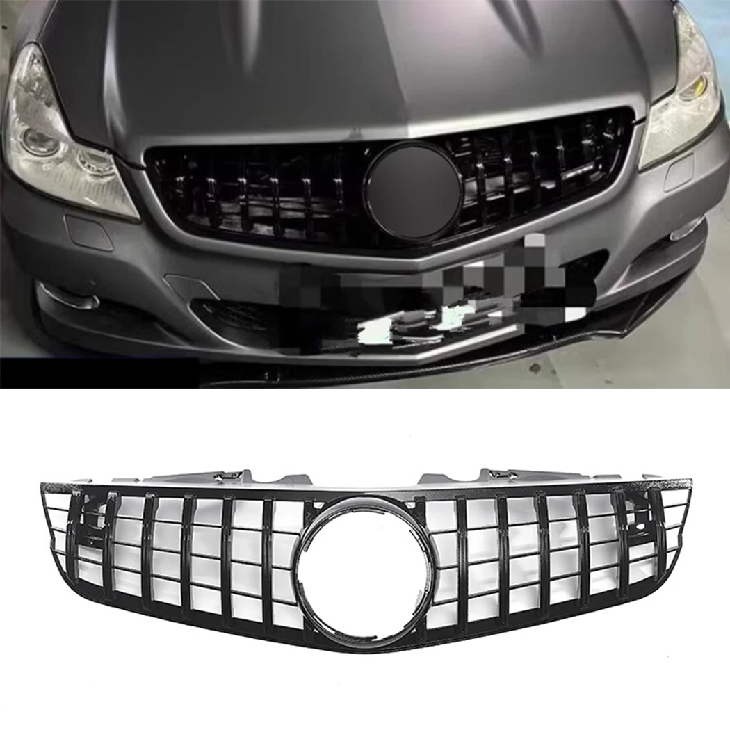 Car Front Hood Grille Racing Grill For Mercedes-Benz SL-Class R230 SL500 SL550 SL600 2008-2012 Upgrade GT Style ABS Grills