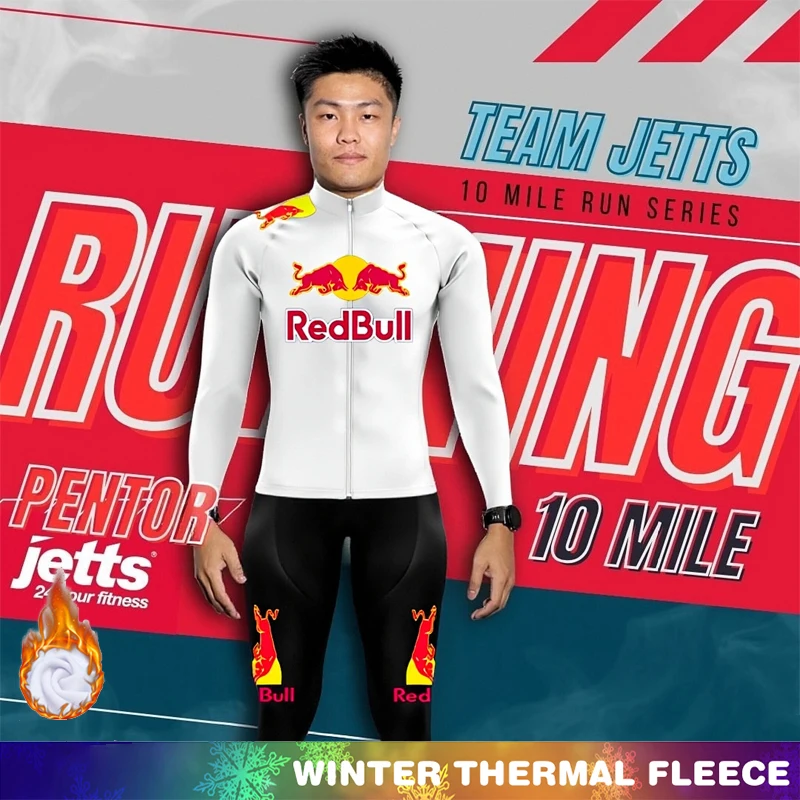 

Red Bull Winter Thermal Fleece Cycling Jersey Outfit 2025 Clothing Sets Long Sleeve Men Jumper Men's Clothes Man Termal Set Mens