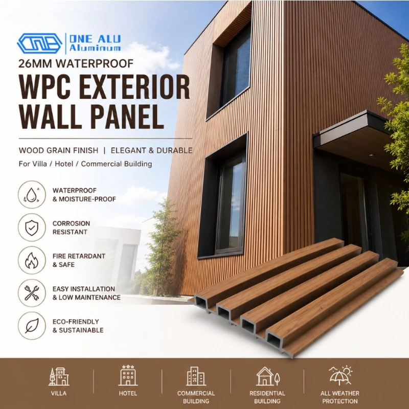 Panel de Pared WPC, Revestimiento de Madera para Exteriores, Resistente al Agua, con Acabado de Madera, para Jardín, Patio, Terraza, Villa, Privacidad, Moderno