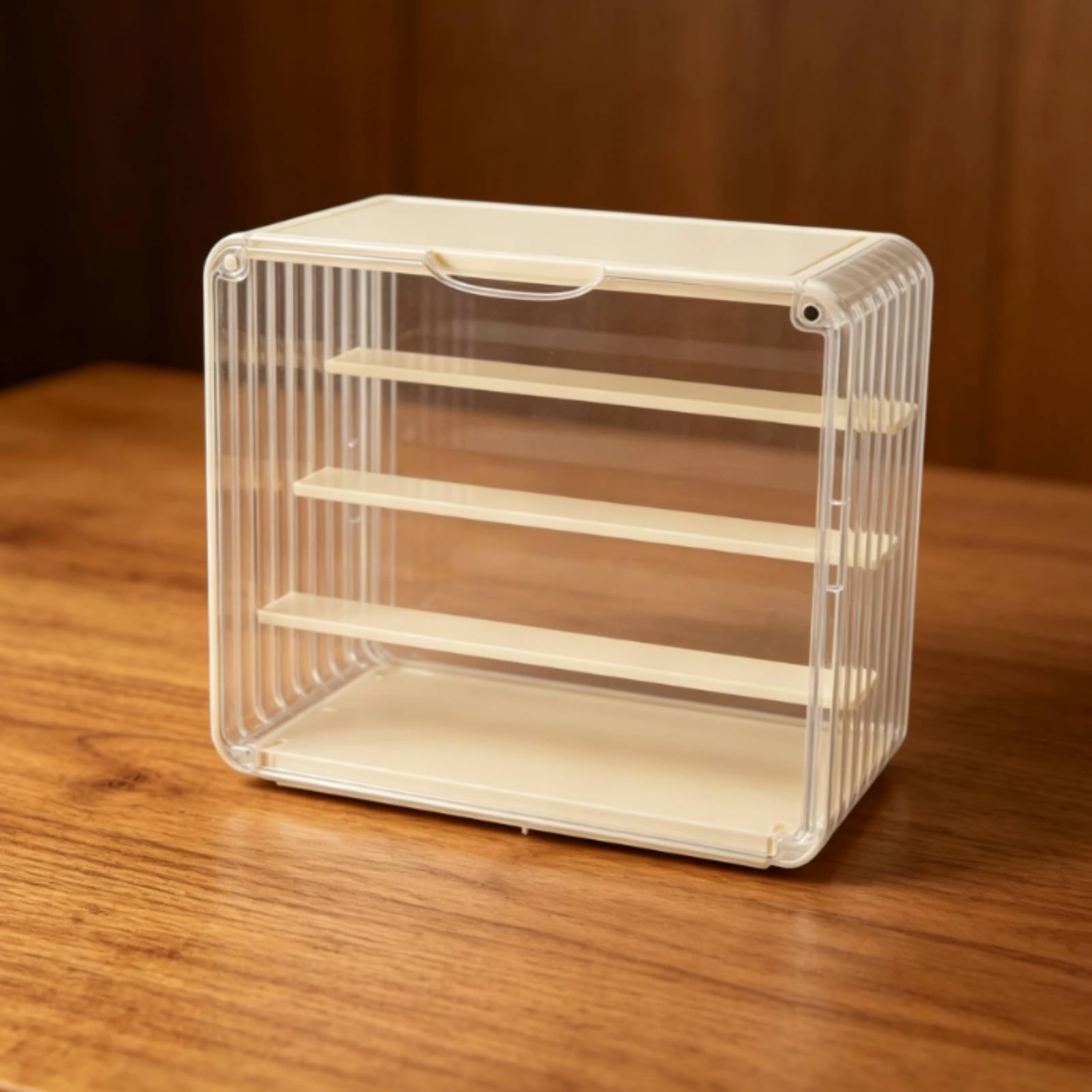 Acrylic Display Box with Stepped Shelving Sleek Showcase for Collectors, Hobby Areas, Desk view 6
