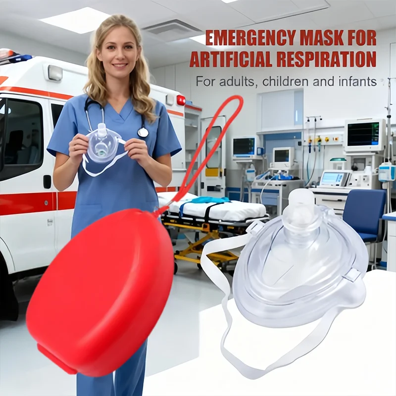 

1Pc Artificial Respiration One-Way Breathing Valve Mask First Aid CPR Breathing Mask Protect Rescuers Mask Accessories