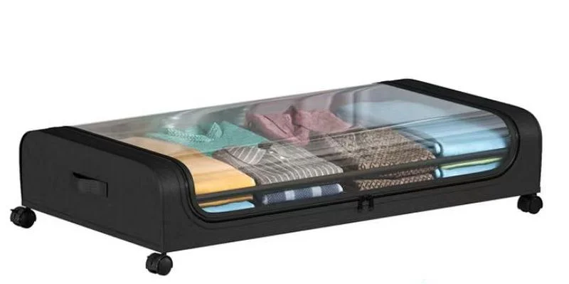 

Bed Bottom Storage Box With Wheels Dust-Proof Simple Underbed Shelf For Clothes And Shoes Organization Home Storage