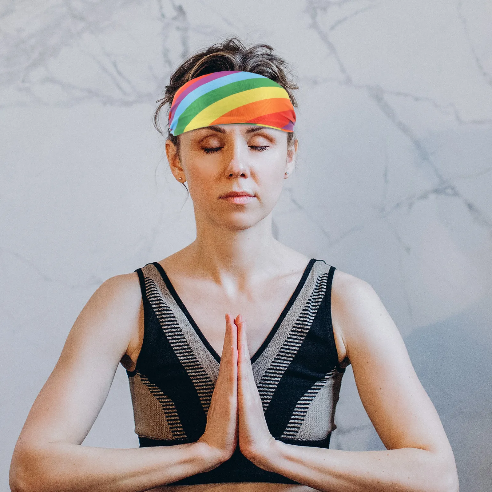 

Резиновая повязка на голову для йоги и фитнеса, впитывающая пот, мягкая, удобная, для бега и спорта, радужная повязка на голову, спортивная повязка от пота