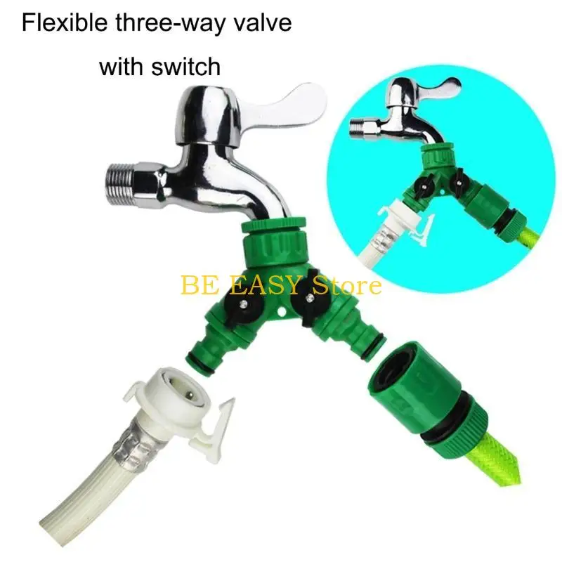 E28F 3 Way Plumbing Adapter with Switches Valves Accessories for Efficient Water Management Farm Irrigation Household Repair