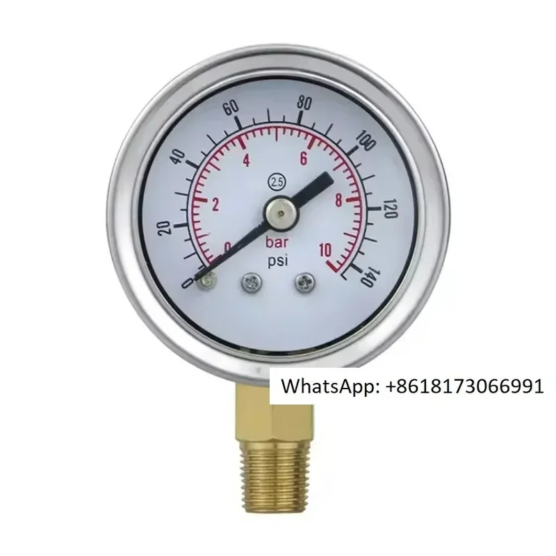 stainless steel manometer glycerin filled pressure gauge shock-proof  pressure gauge Oil Water pressure 0-1.6/100MPa mul