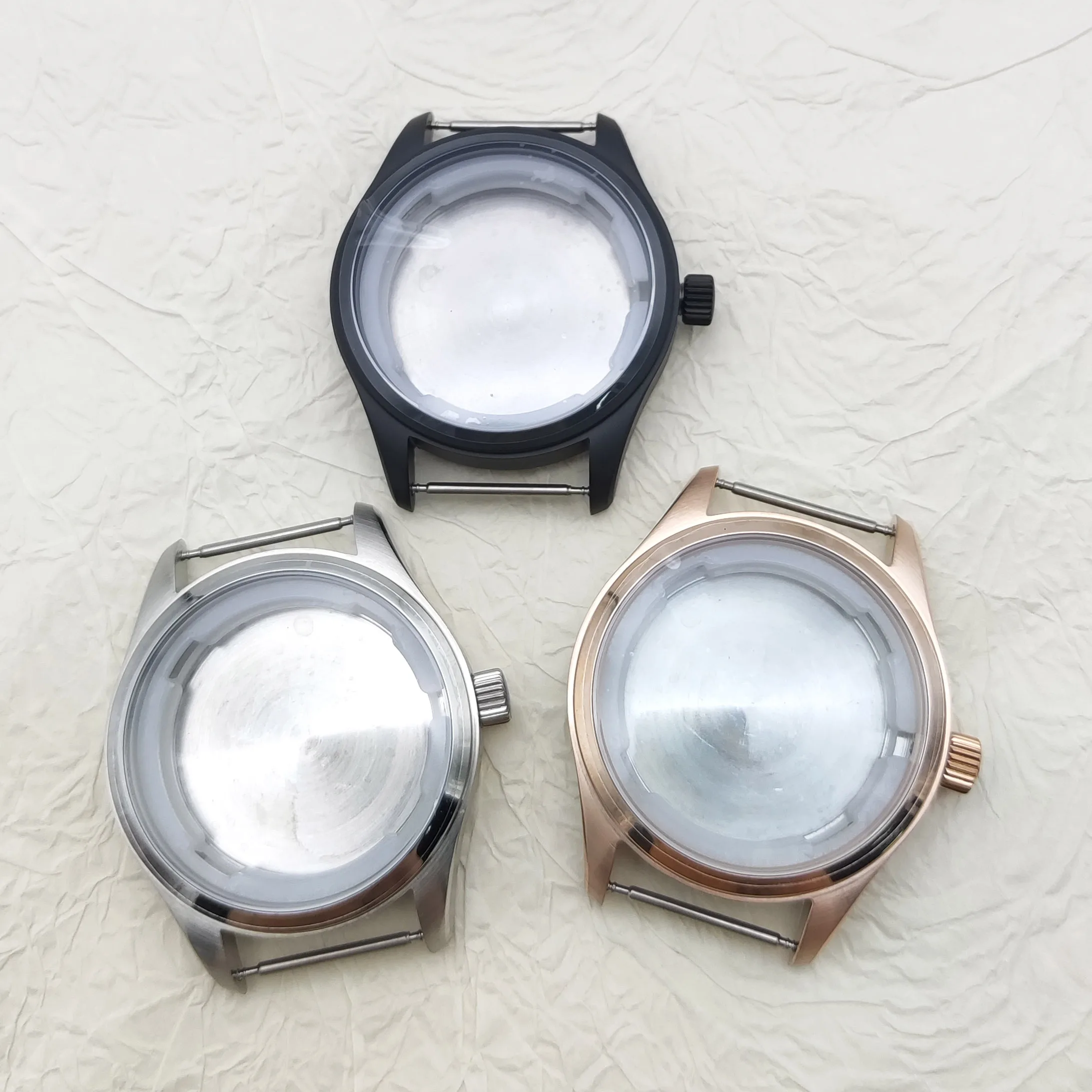 PARNSRPE 40mm Stainless Steel Watch Case for NH35 NH36 4R Movement, Men's Watch Replacement Case, Polished/Matte Finish DIY Part