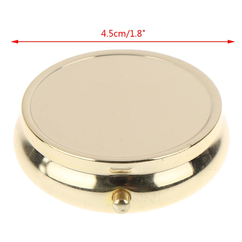 1Cell Metal Pill Boxes Stainless Steel Round Pill Boxes Medicine Organizer Container Medicine Case Splitters Pill Candy Box