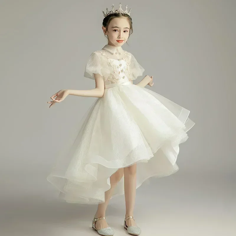 Flower Girl Princess Children's Evening  Fashionable Little Girl Birthday Fluffy Gauze Girl Host Performance Dress