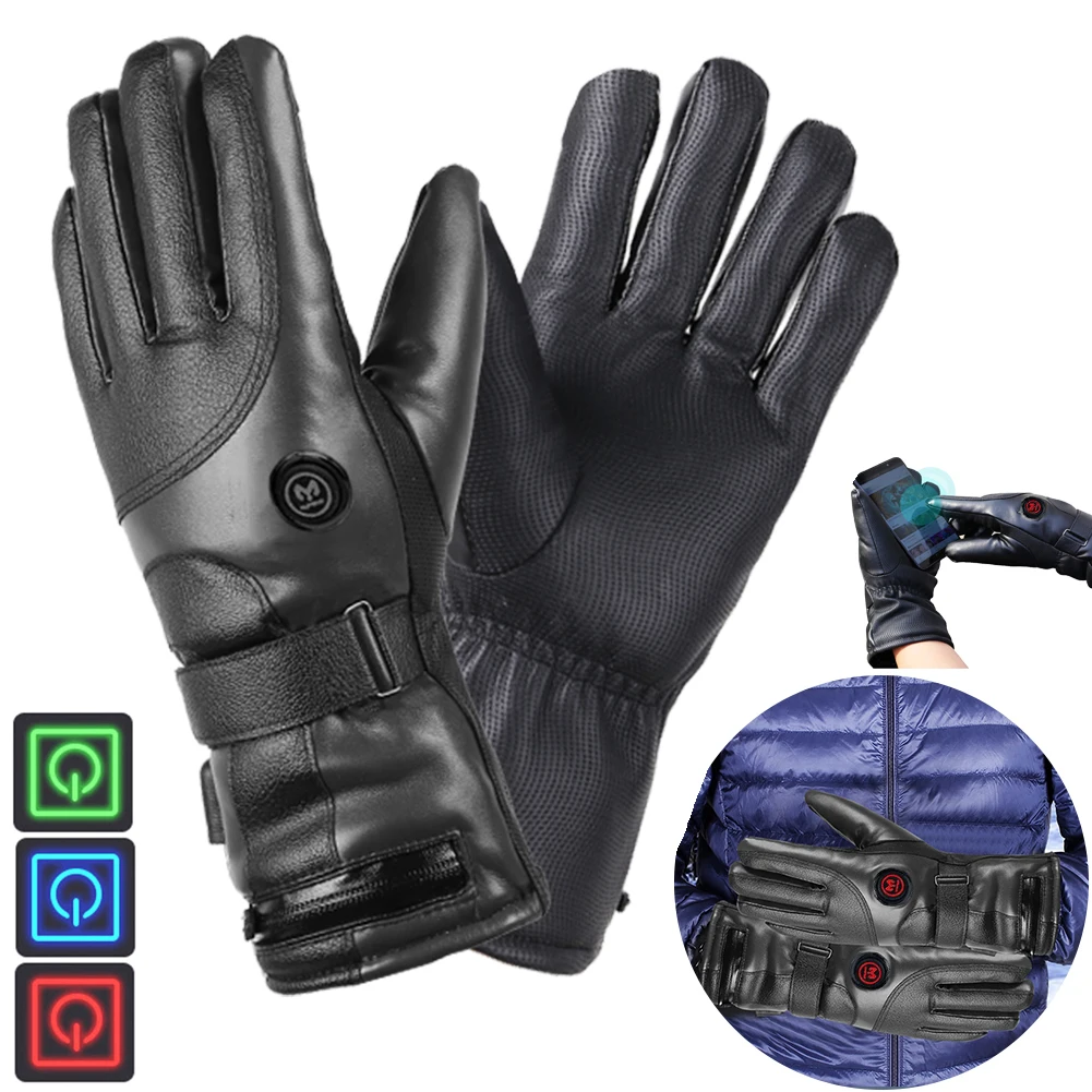

Rechargeable Heating Gloves 3 Temperature Levels Waterproof Thermal Touchscreen Gloves Battery Powered Heating Gloves for Outdoo