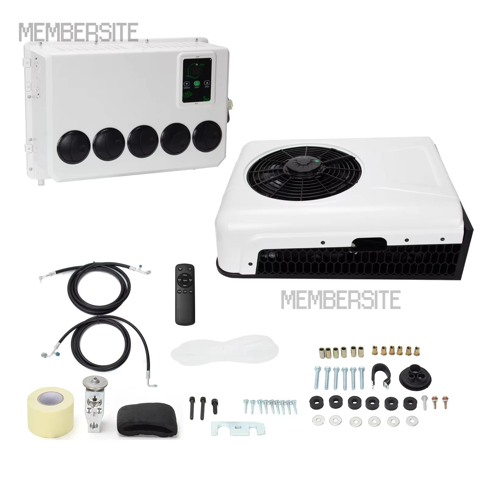 12V 12000 BTU Air Conditioning AC Kit Universal For Car Cab Bus RV Semi Trucks