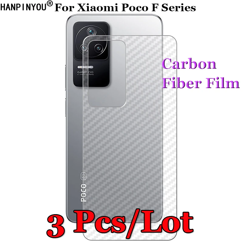 

3 Pcs/Lot For Xiaomi Poco F5 F3 F4 Pro GT 3D Non-slip Carbon Fiber Back Film Screen Protector Protective Sticker