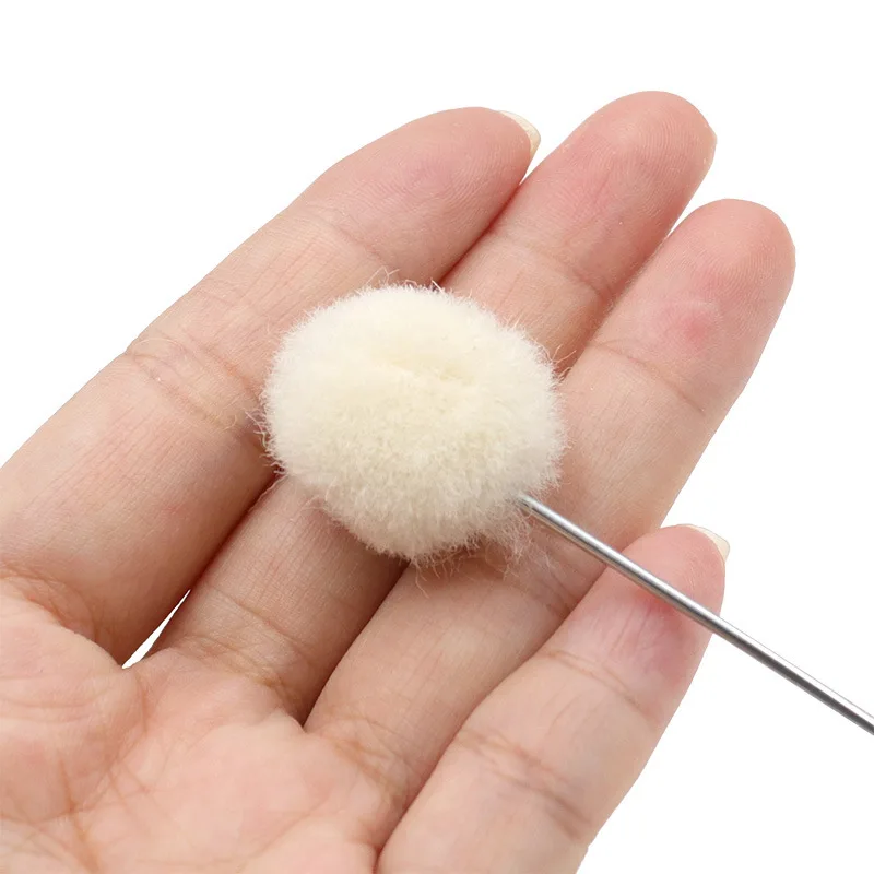 Leather Dyed Wool Ball Soft Fluffy Wool Ball Brush 125mm Alcohol Dye Oil Dye Application Tool