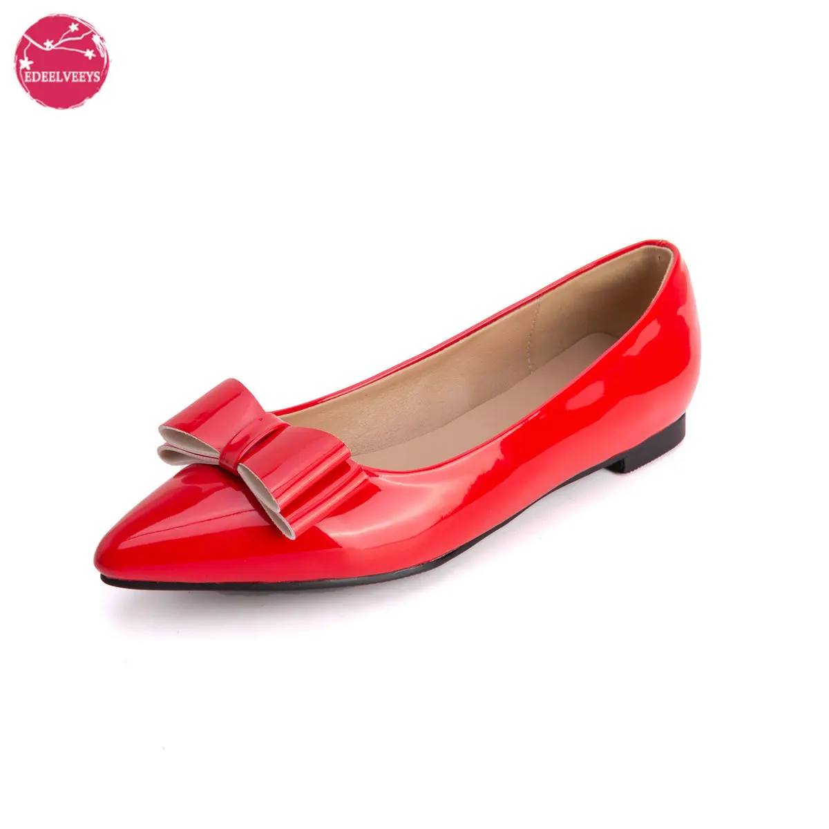 

Women's Charleston Dressy Loafers Patent Bow Slip On Pointed Toe Chunky Low Heel Pumps Shoes Feminine Style for Business Wear
