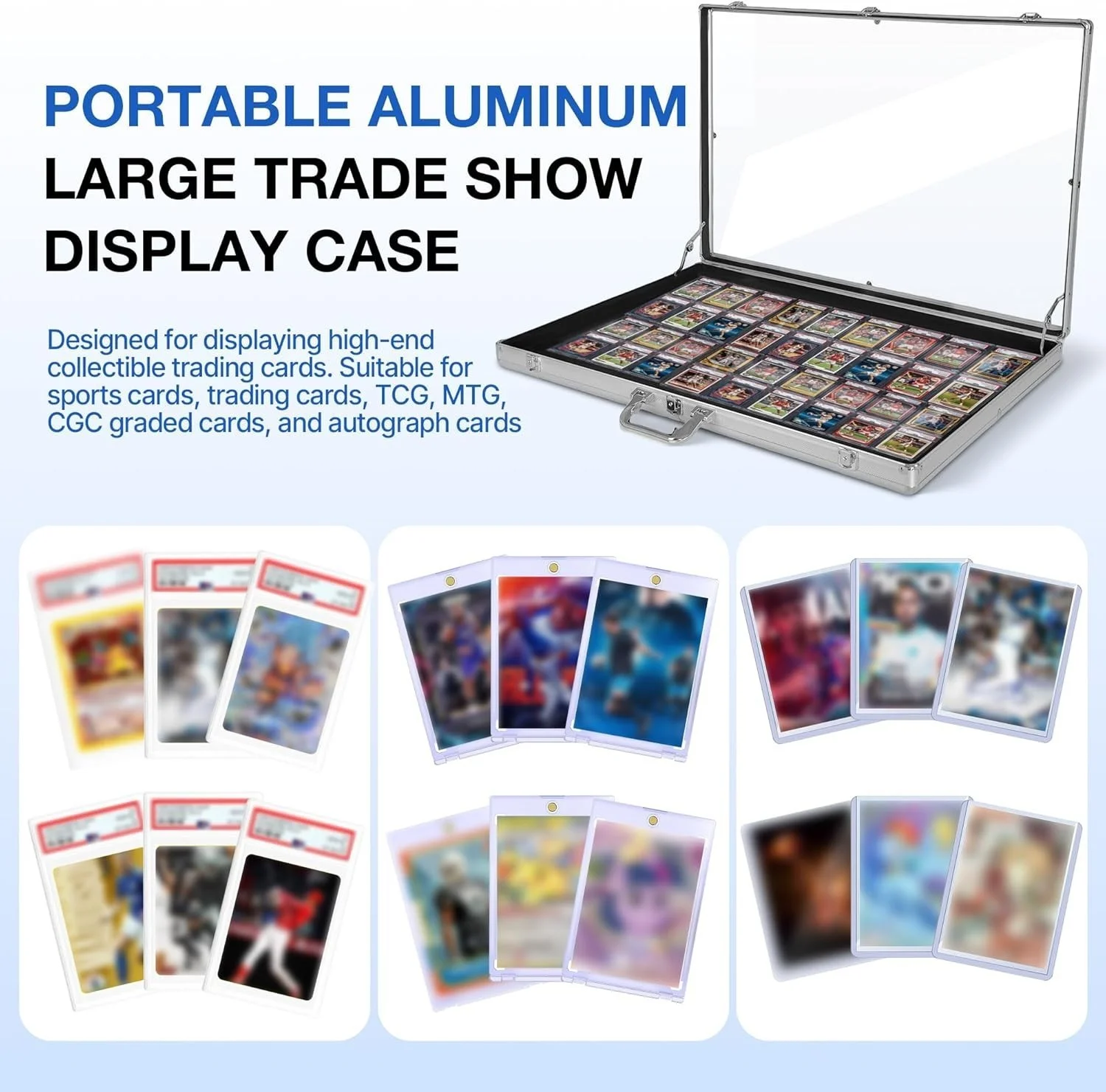 32''x22'Card Show Display Case Large Aluminum Lockable Trading Card Display Protective Case