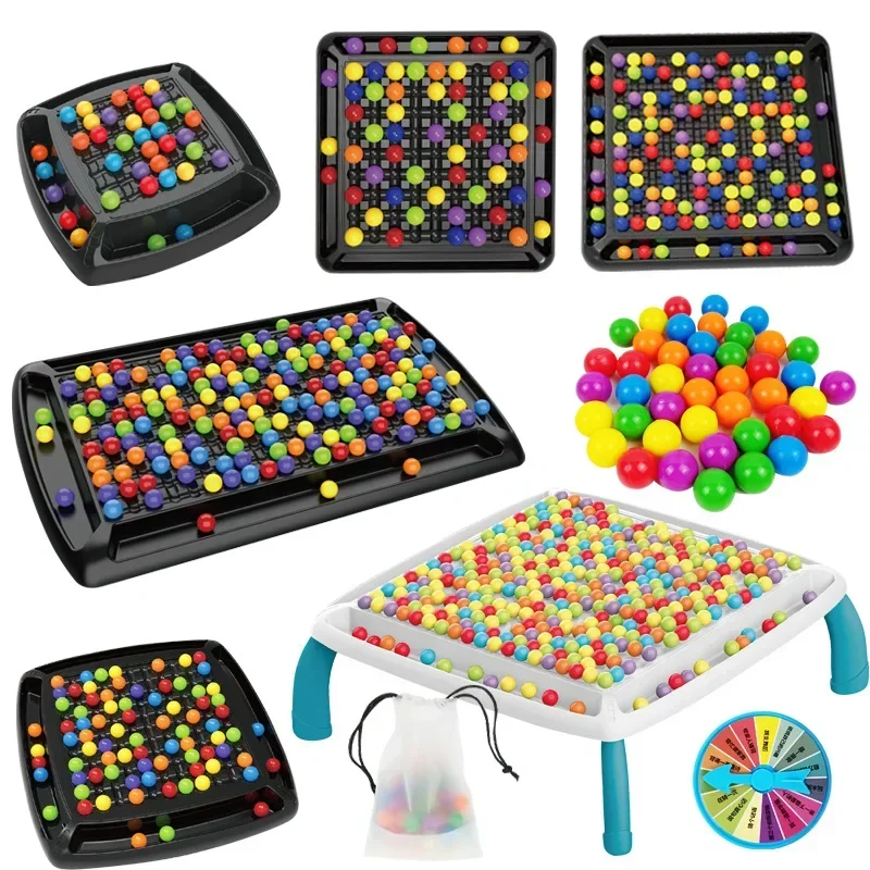 Rainbow Ball Matching Toys Colorful Fun Puzzle Chess Board Game With  Colored Beads Intelligent Brain Game Educational Toy