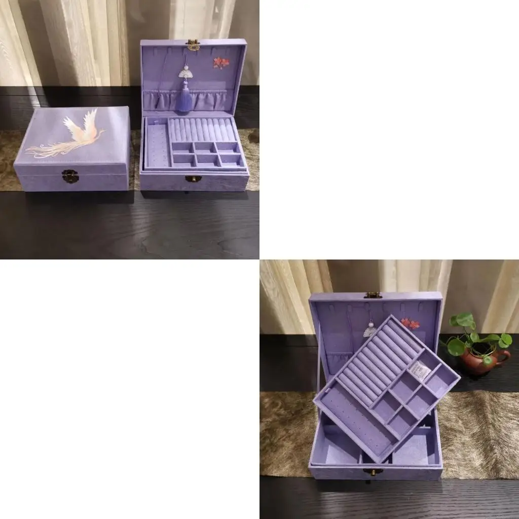 

Sturdy Lined Jewelry Storage Container Spacious for Home Decoration Organizing