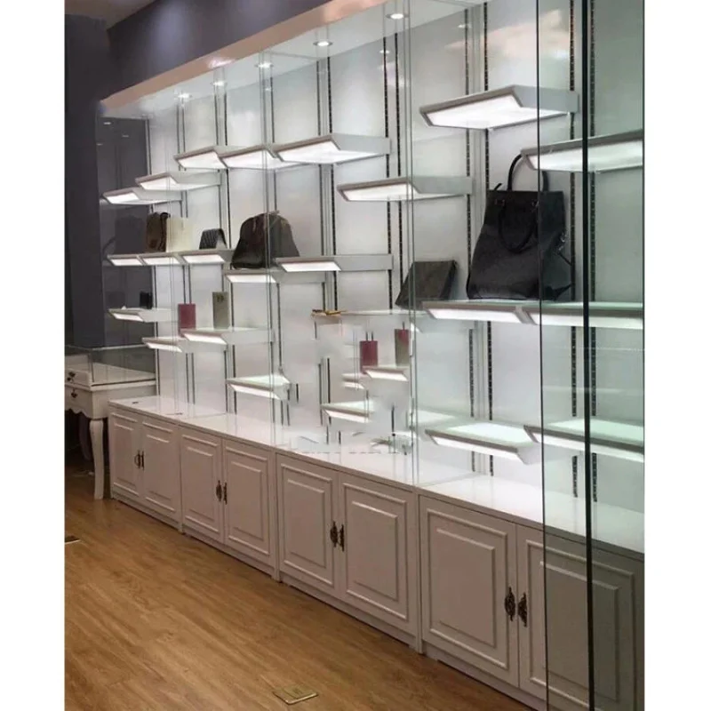 custom.Freestanding Wig & Hair Extension Display Shelf Wood Metal Frame Adjustable Shelving Salons Wig Stores and Beauty Bou