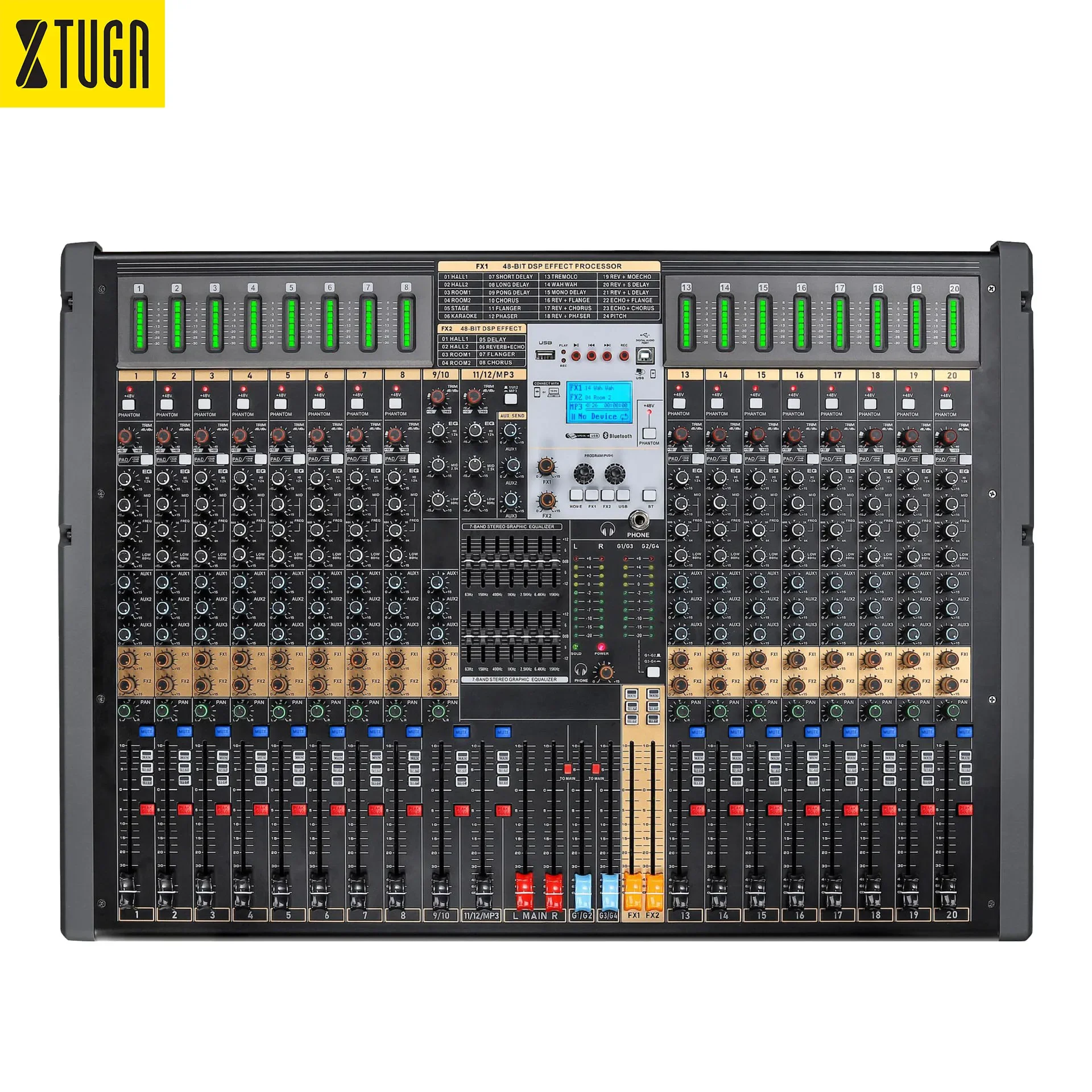 TLF Xtuga  TFB20 Professional o Mixer 20-Channel Dual 7-Segment Balanced Tuning USB Interface for Video Lighting Professiona