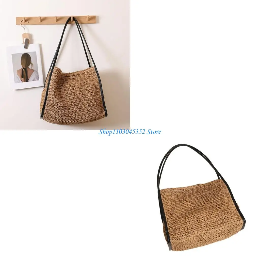 

Fashionable Straw Shoulder Bag for Women Summer Beach and Travel Handbag