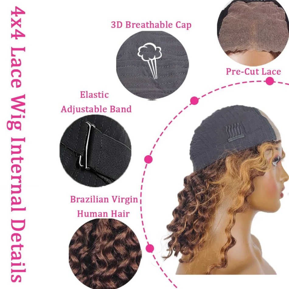 427 تسليط الضوء على بوب شعر مستعار شعر الإنسان غلويليس موجة عميقة شعر مستعار أمامي 5X5 Hd الدانتيل إغلاق شعر مستعار البرازيلي شعر مستعار قصير بوب 230 الكثافة