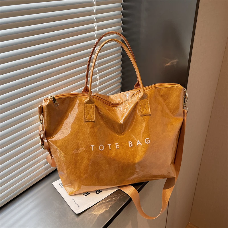 Modische Hochwertige Transparente PVC-Tragetasche mit Großer Kapazität, Wasserdichte Jelly-Tasche, Outdoor-Handtasche für Tägliche Reisen und Tourismus – Detail 15
