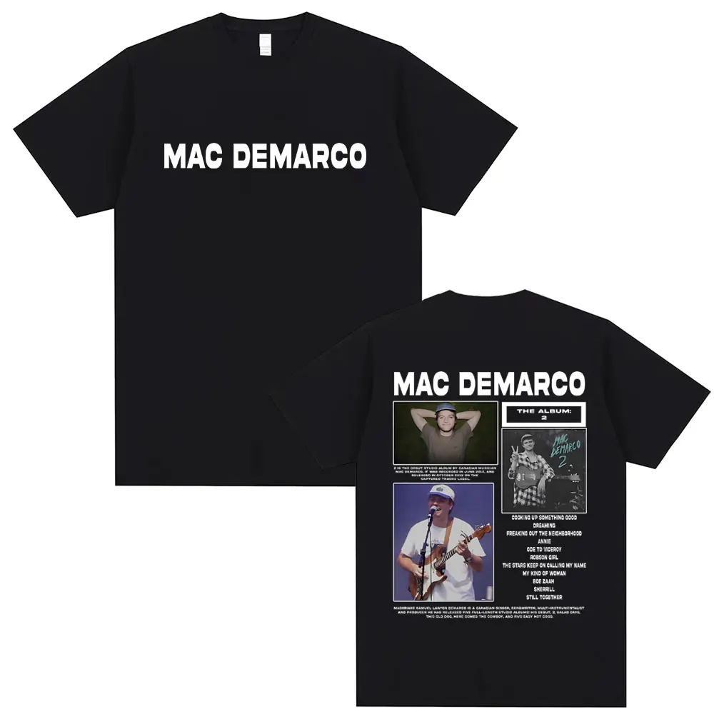 Mac Demarco 2 Album Graphic T-shirt Men Women Pure Cotton Oversized Tshirt Short Sleeve Men's Fashion Vintage Pop Music T-Shirts