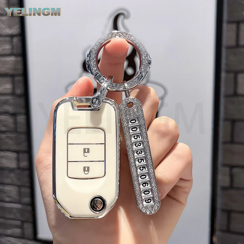Für Honda Civic HRV CRV XRV CR-V Crider Odyssey Pilot TPU Auto Klappschlüssel Hülle Abdeckung Schutzhülle Passend für Accord Zubehör Tasche