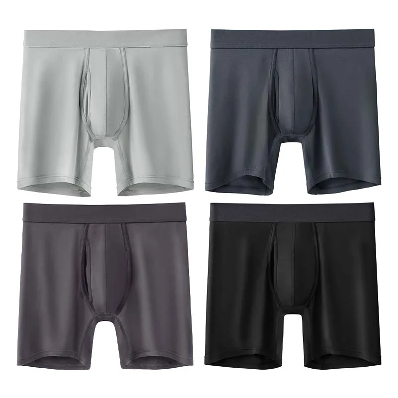 3/4Set Men\'s Panties Bamboo Fiber solid color Boxershorts BriefsBoxers Man Breathable and Soft Underwear for Men Plus Size S-XXL