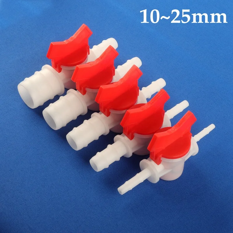 

1pcs 10~25mm Reducing Dia Plastic Drip Irrigation Switch Valve Pipe Fitting For Aquarium Garden Water Hose Switch Connectors