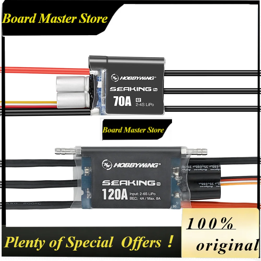 BoMaSHobbywing Seaking Pro 70A G2 2-4S /120A 2-6S Sensorless Waterproof Brushless ESC For RC Boat