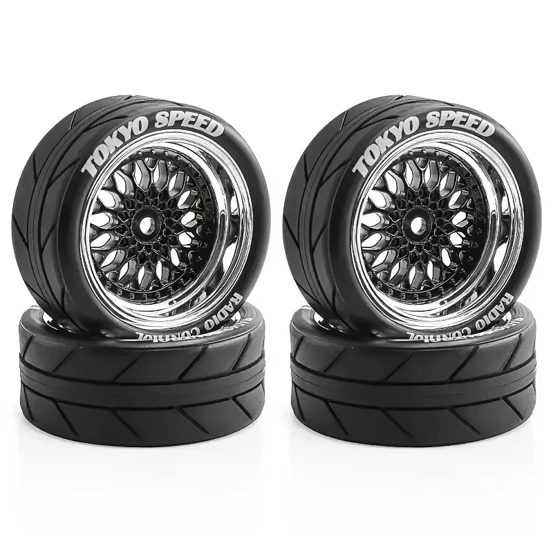 

4pcs 65mm 1:10WRC TT02 XV01 flat running drift wheel hub tires road racing tires RC Model Replacement & Upgrade Parts