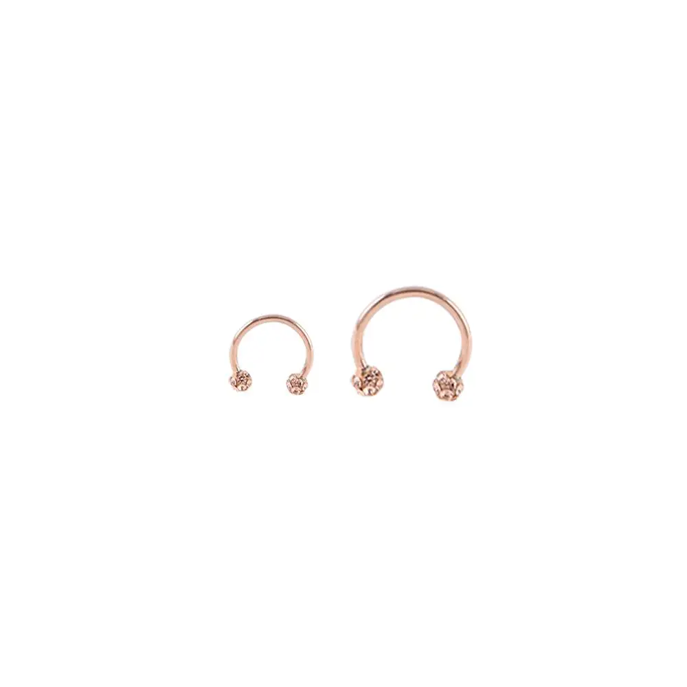 Lip Piercing Retainer Hip Hop Women Diamond Earrings Men Body Jewelry Stainless Steel Septum Rings Piercing Nose Ring