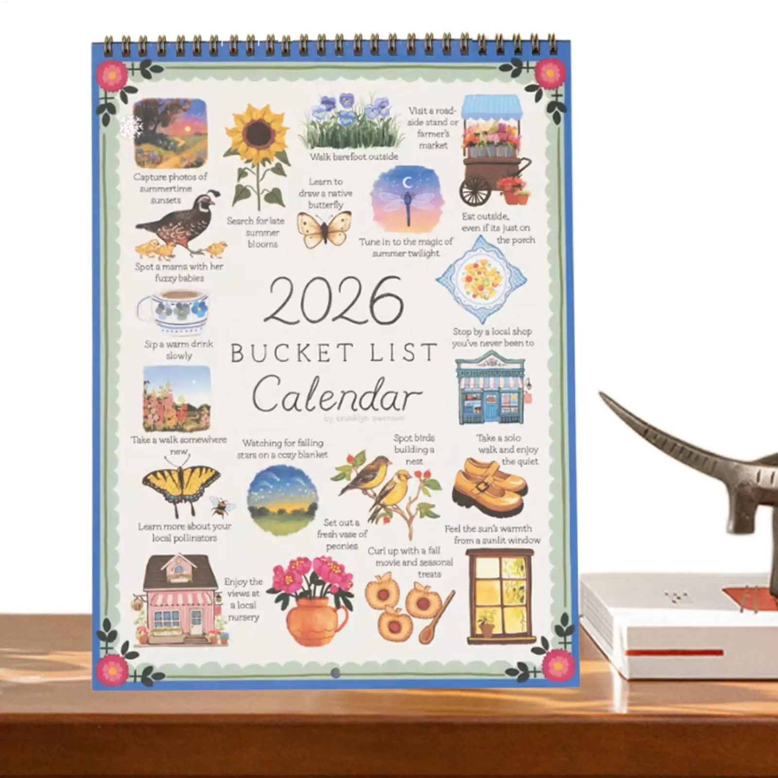 

2026 Bucket List Calendar Notes Planning Colorful Wall Calendar Wish Calendar Wishes List Desktop Calendar Work Supplies