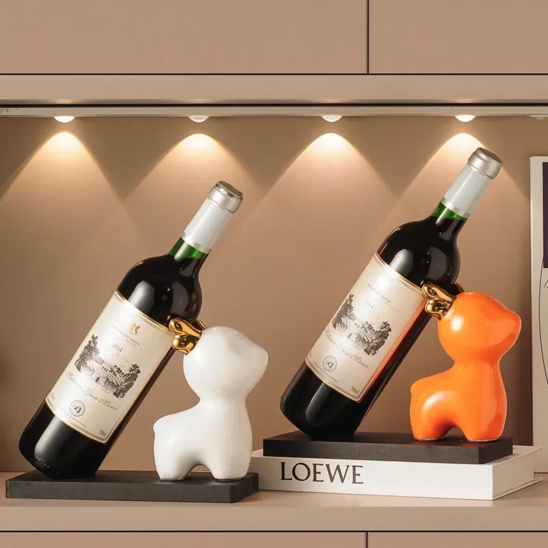 for Creative Red Wine Rack Small Ornament High End Sense Niche Light Luxury Living Room Wine Cabinet Dining Side TV Cabinet