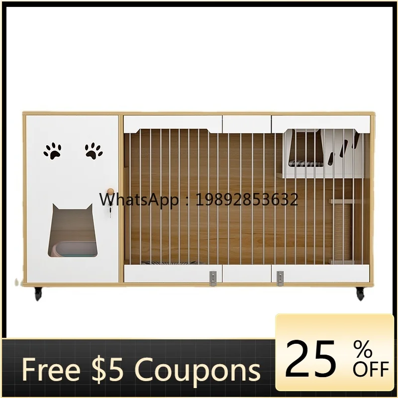 

ZZ Wyj Large Space Luxury Cat Cage Pet Shop Cattery Cat House Household