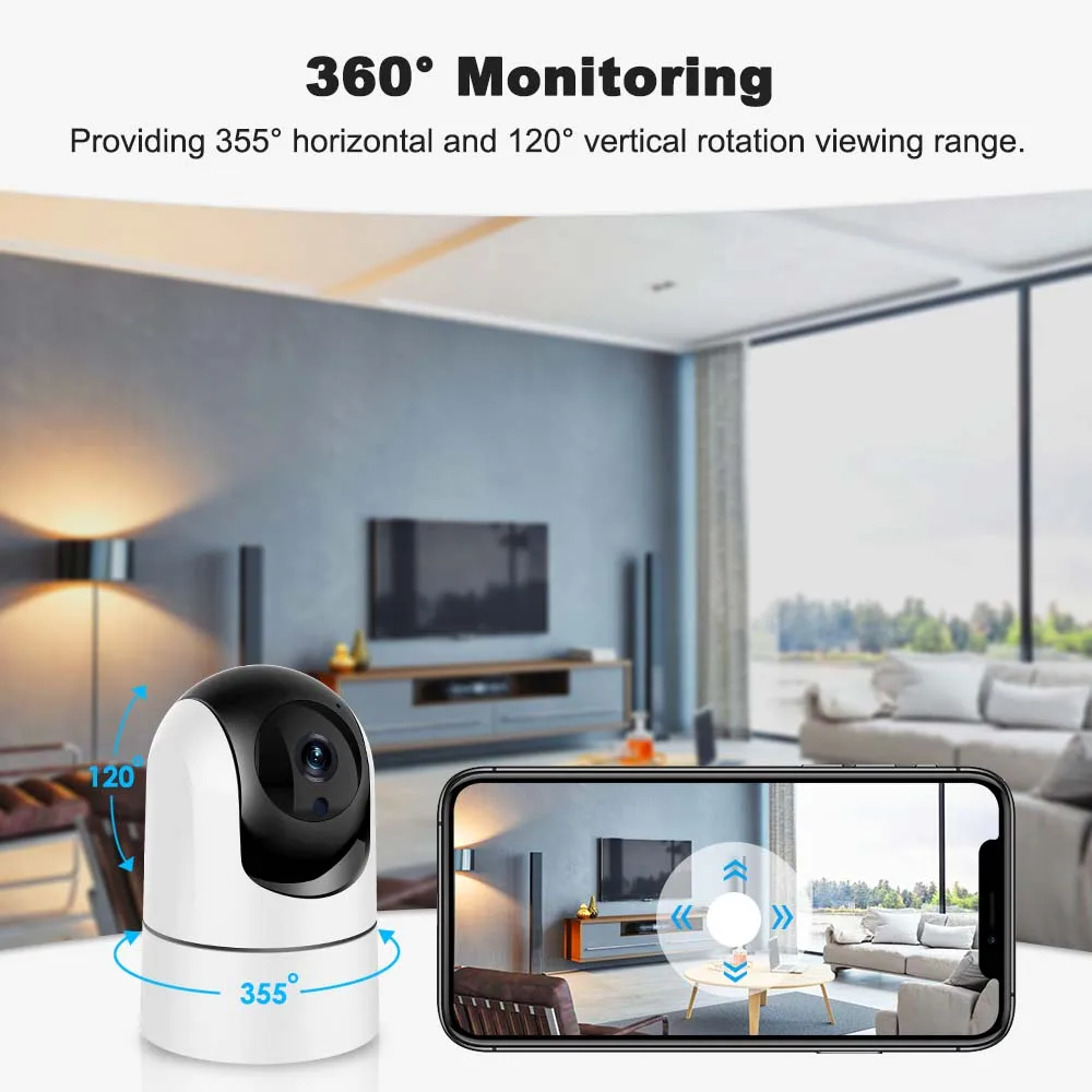 5MP Tuya Security Camera Indoor 2.4G/5G WiFi PTZ Video Surveillance Cams Auto Tracking Smart Home Security Baby Monitor Alexa