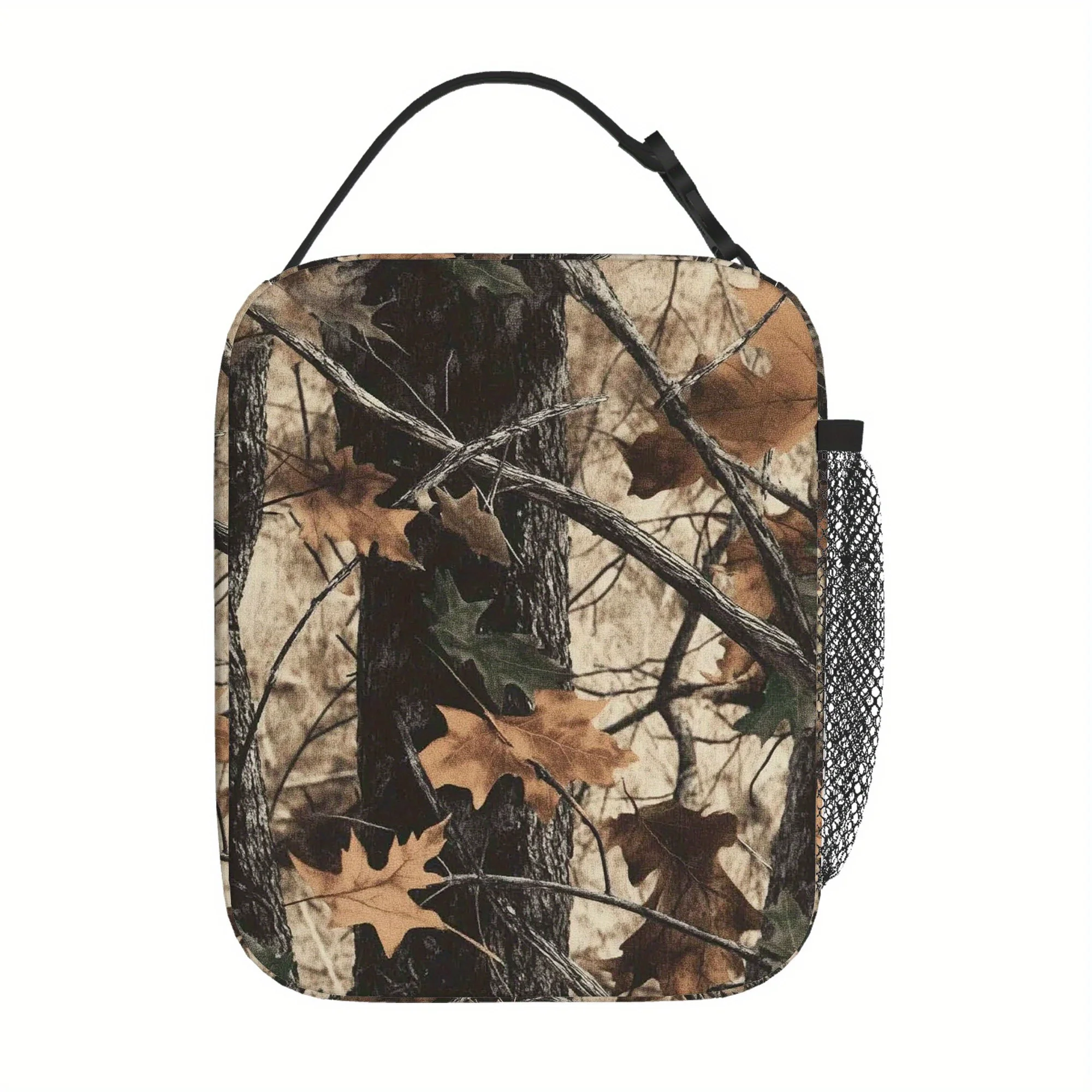 1pc, Camouflage Pattern with Autumn Leaves. Printed Thermal Bag, Insulation Bag, Insulated Bag. Not for Food Contact. Suitable f