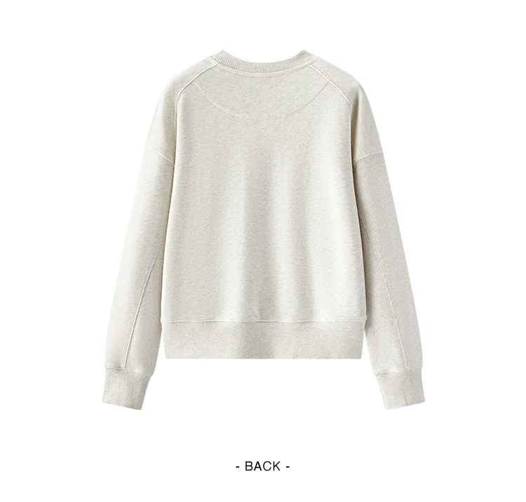Semir Oversize Hoodie Women Spring Embroidered Split Basic Layer Trendy Pullover Casual Loose Comfortable Stylish Top