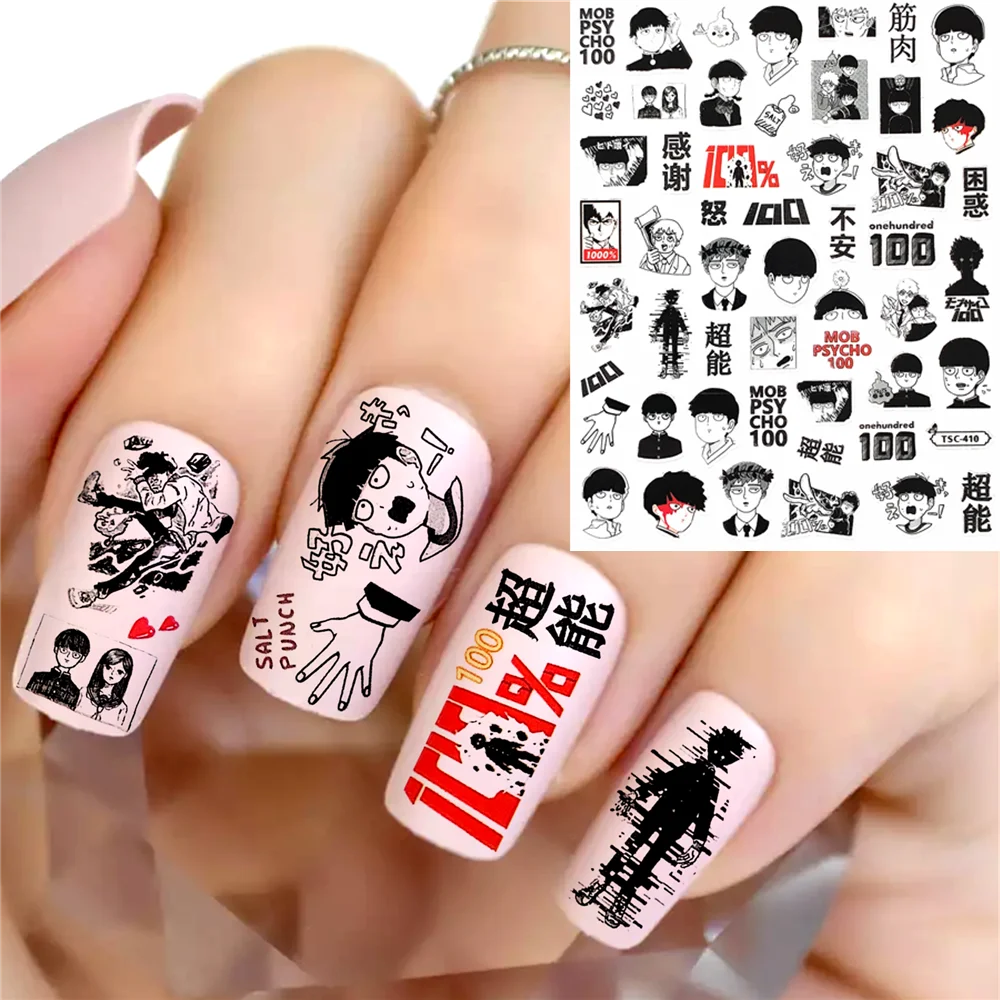 TSC-212 TSC-280 TSC-410 japon karikatür anime karakter 3D geri tutkal Nail Art etiketler çıkartmaları kaydırıcılar tırnak süsleme dekorasyon