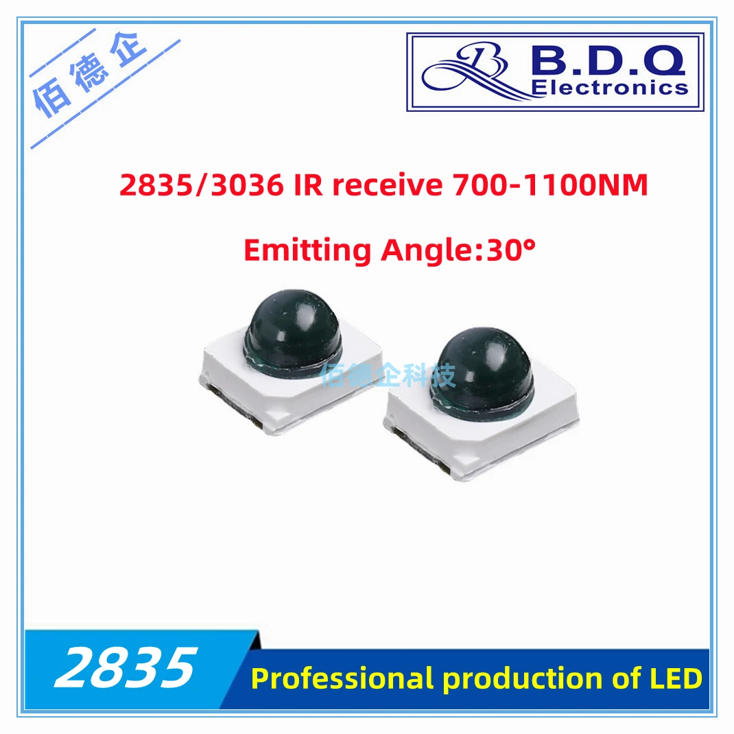 Imagem -02 - Cabeça de Bola 15 ° 30 ° 60 ° 90 ° Graus 3036 ir 850nm 940nm 0.1w 0.2w 0.5w Smd Led 100 Peças 2835