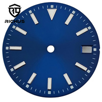 RICHUS NH35 Watch Dial 33.5mm Watch Dial Blue Green Luminous Fit NH34 NH35 NH36 Movement Watch Accessories