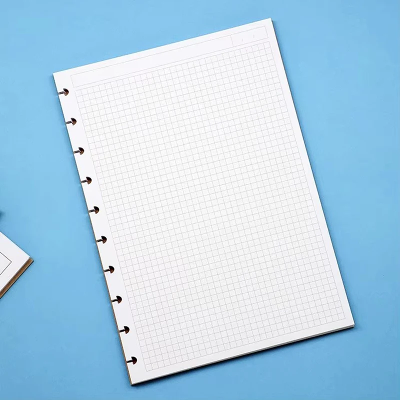 60 Sheets B5 Replacement Inner Page Mushroom Hole Notebook Horizontal Lined Notebook squared Replacement Notebook Inner Page