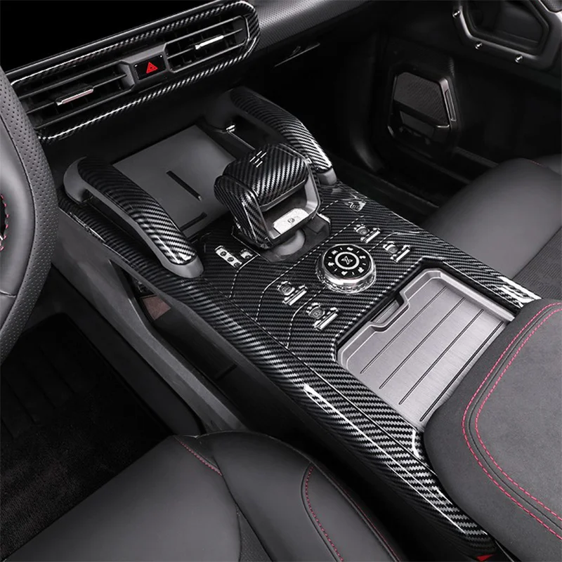 

Carbon Fiber Interior Upgrade Overlay Covers,For Jetour Traveler T2 2023 2024 2025,Rear Air outlet Center Gear Shift Panel Parts