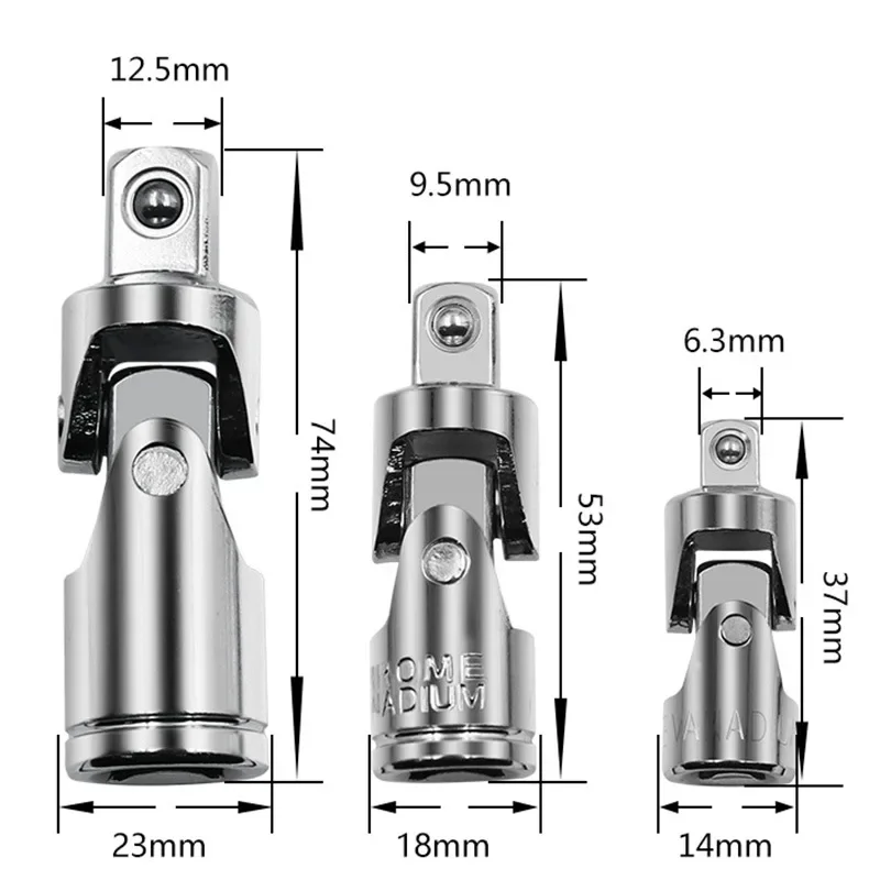 【Clearance sale】100%New 1/2 3/8inch Universal Joint Set Ratchet Angle Extension Bar Socket Adapter Bendable Adapter Socket Tools