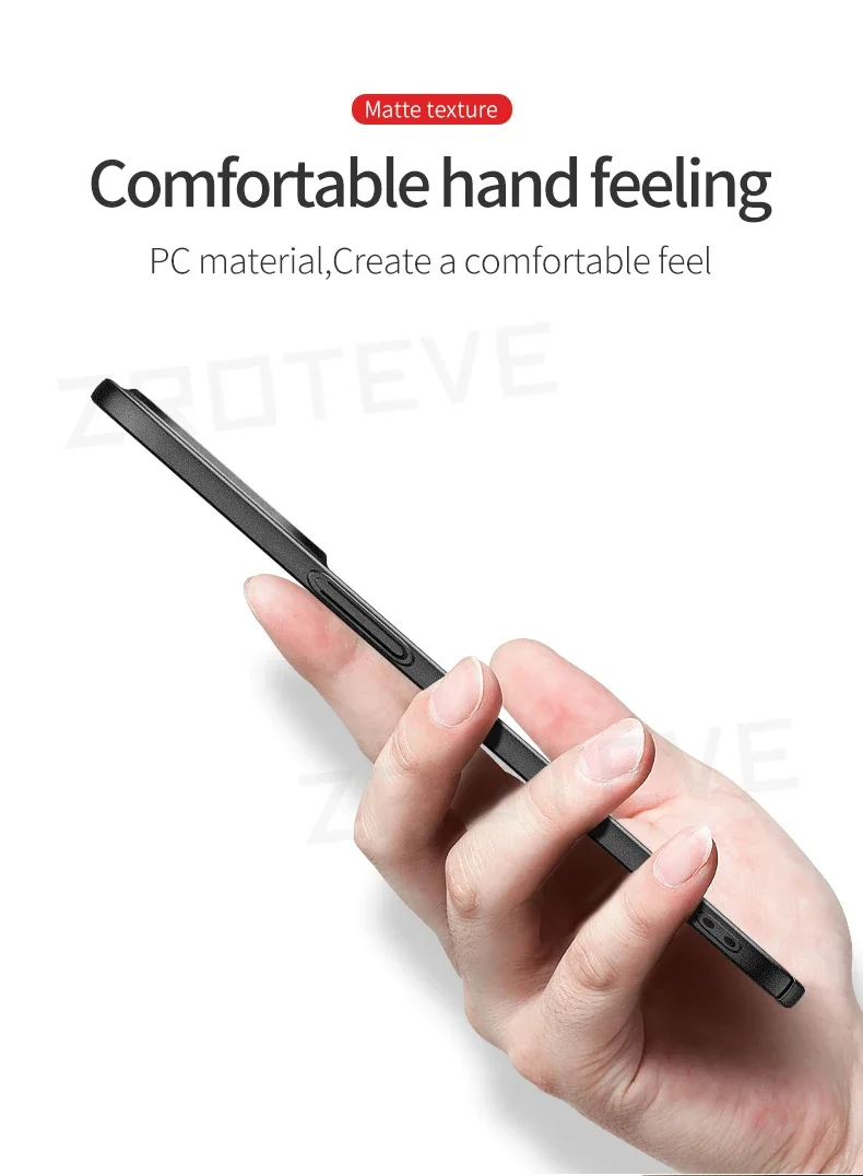 Handyhüllen für iPhone Air 17 16 18 Pro Max 17e 16e 15 14 Plus 13 Mini, ZROTEVE Ultradünne Matte Hartschale aus Kunststoff – Detail 14