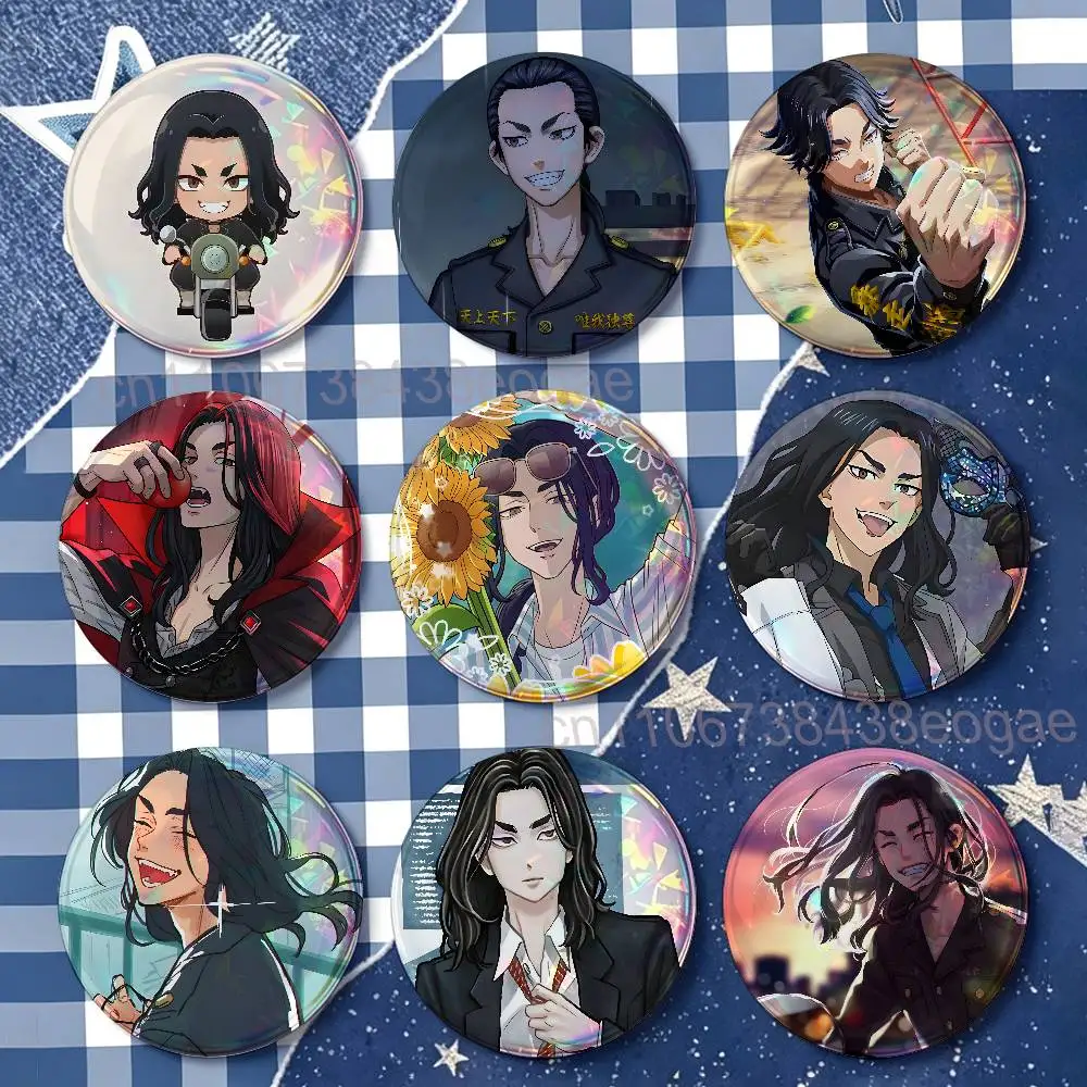 K-Keisuke Baji T-Tokyo Revengers Badges Round Nijigen Otaku Culture IP peripheral products 58mm 44mm 32mm 75mm 25mm Mini