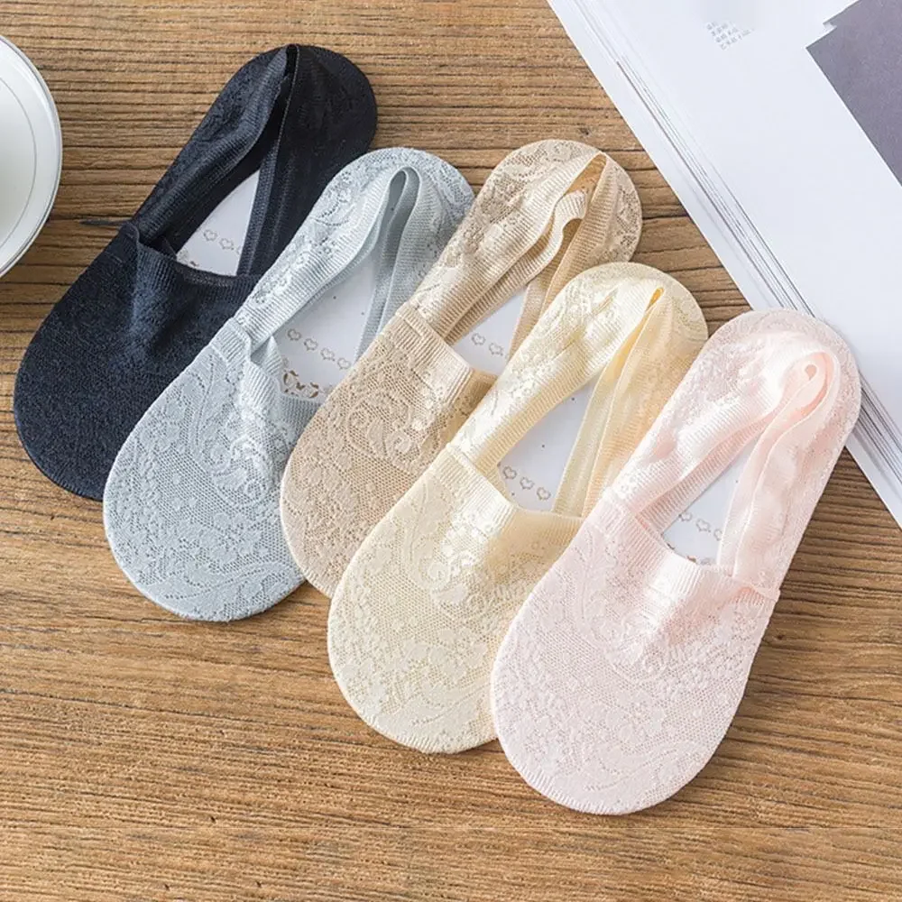 New Summer Women's Lace Boat Socks Casual Socks Short Socks Low-top Invisible Socks Breathable Lace Socks Thin Socks