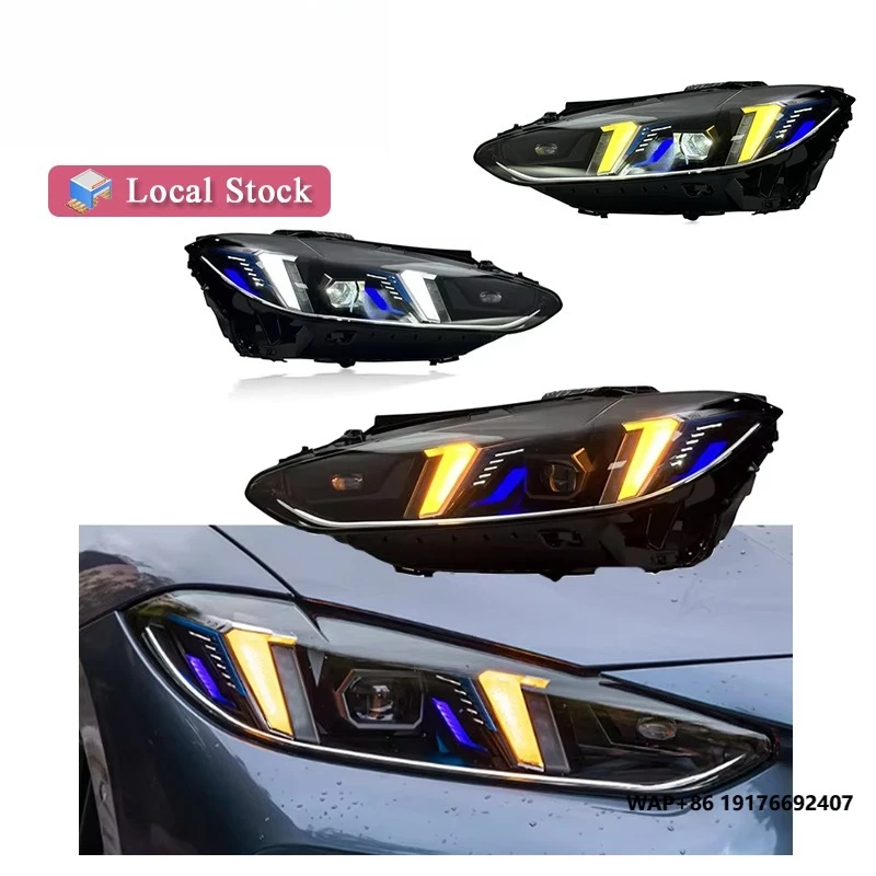 SJC Auto Car Accessories Snake Eye Headlights for ’BMW 4 Series G22 G80 G82 21-24 Yellow White DRL Switch Full LED Front Lamps