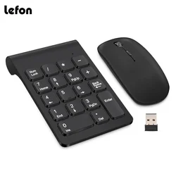 Lefon Tastiera wireless Mini numero digitale Tastierino numerico Banca contabile 18 tasti Tastiera Mouse Set per PC portatile Notebook