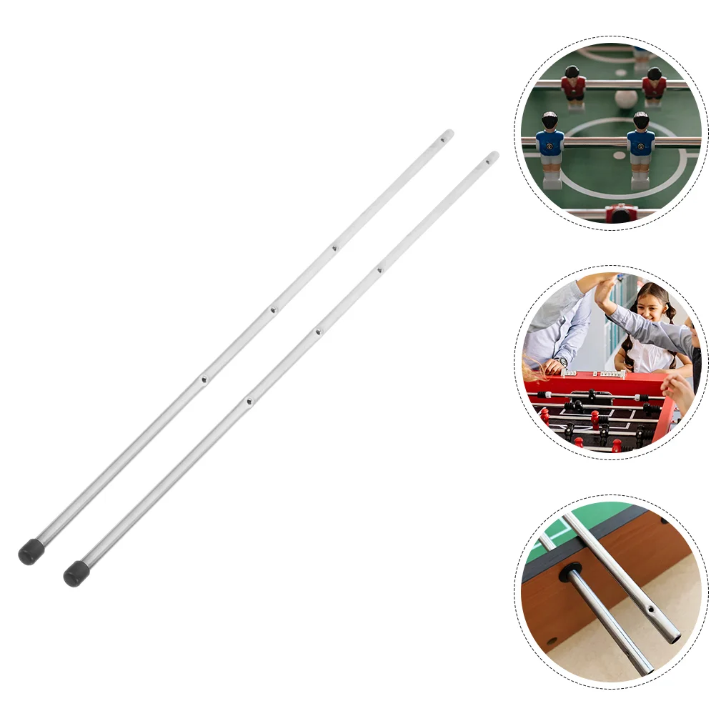 2 Pcs Table Football Handle Foosball Machine Desk Soccer Accessory Metal Rod Child Replacement Parts